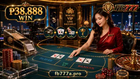 Close FB777 live casino card scene with visible card edges, nearby chips and fixed gold table rails